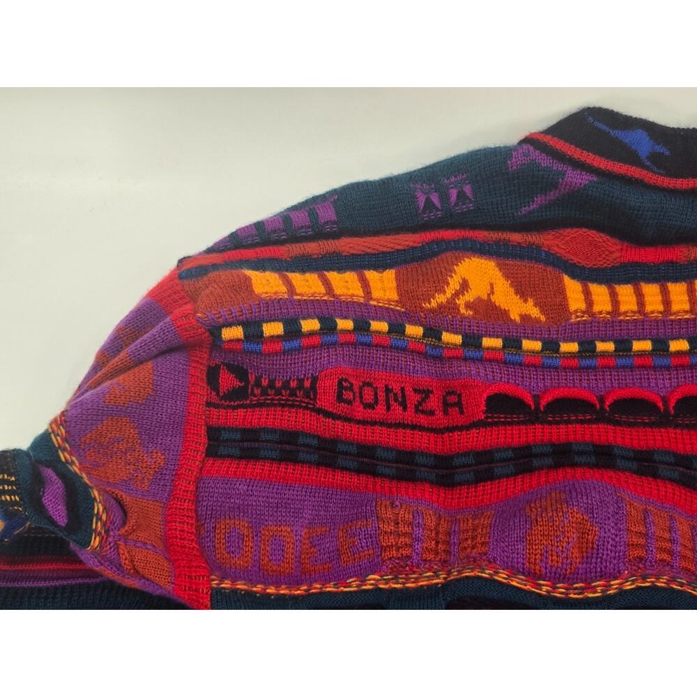 Vintage Emaroo Crazy 3D Knit Pullover Australia Theme 90s Jumper Size:14 - Picture 10 of 16